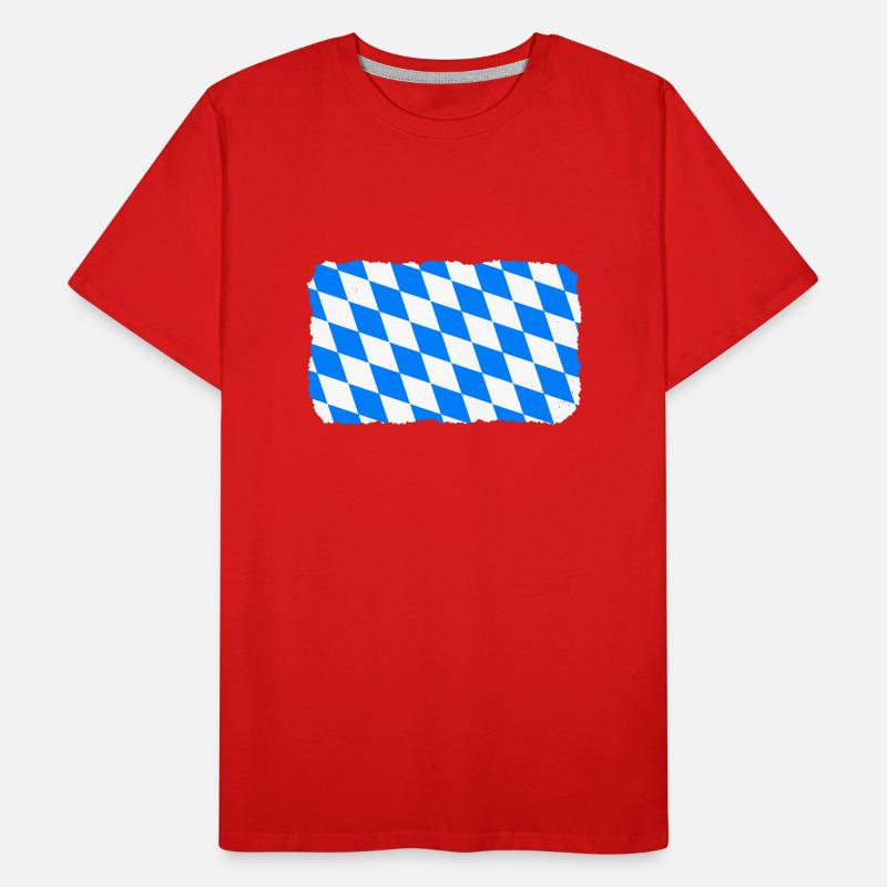 Drapeau de la Bavière aspect utilisé Drapeau bavarois Vintage T-shirt bio Premium Homme