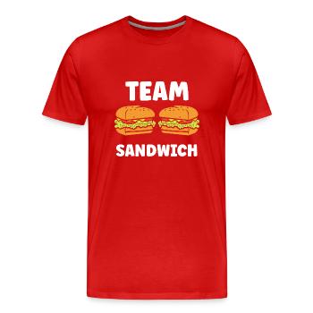 Humour sandwich - T-shirt bio Premium Homme - rouge - Devant - Damien (186cm)