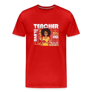 Université collégiale historiquement noire HBCU - T-shirt bio Premium Homme - rouge - Devant - Damien (186cm)