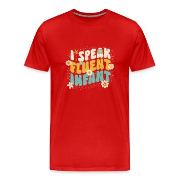 Enseignante de maternelle Éducatrice de centre de garde - T-shirt bio Premium Homme - rouge - Devant - Damien (186cm)