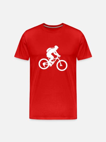 Mountain Bike Bicycle Man Icon - Men's Premium Organic T-Shirt - red