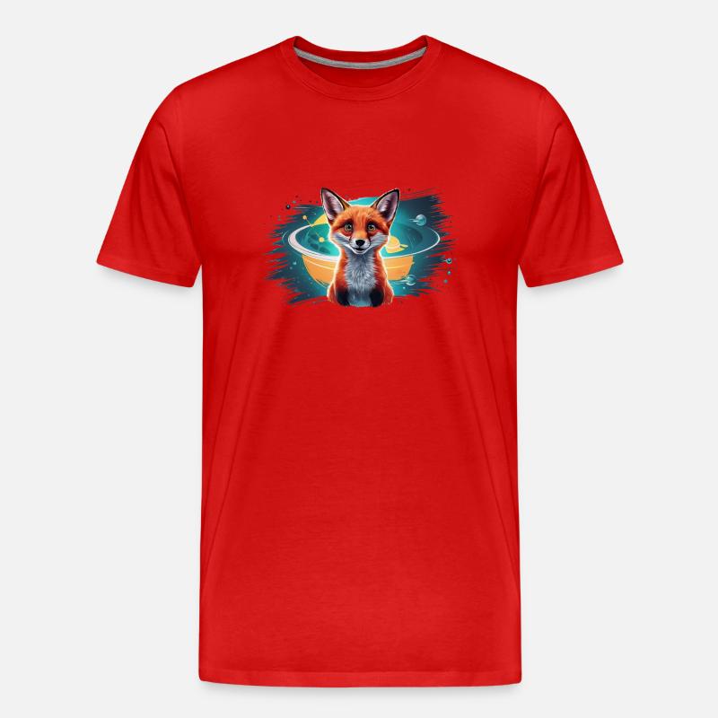 Fuchs - Illustration - Männer Premium Bio T-Shirt - Rot