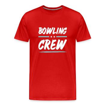 Équipe de bowling - T-shirt bio Premium Homme - rouge - Devant - Damien (186cm)