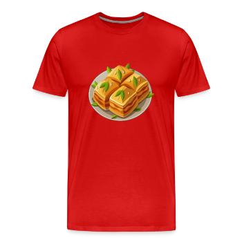 Baklava - türkische Süßspeise - Geschenk - Männer Premium Bio T-Shirt - Rot - Vorne - Damien (186cm)