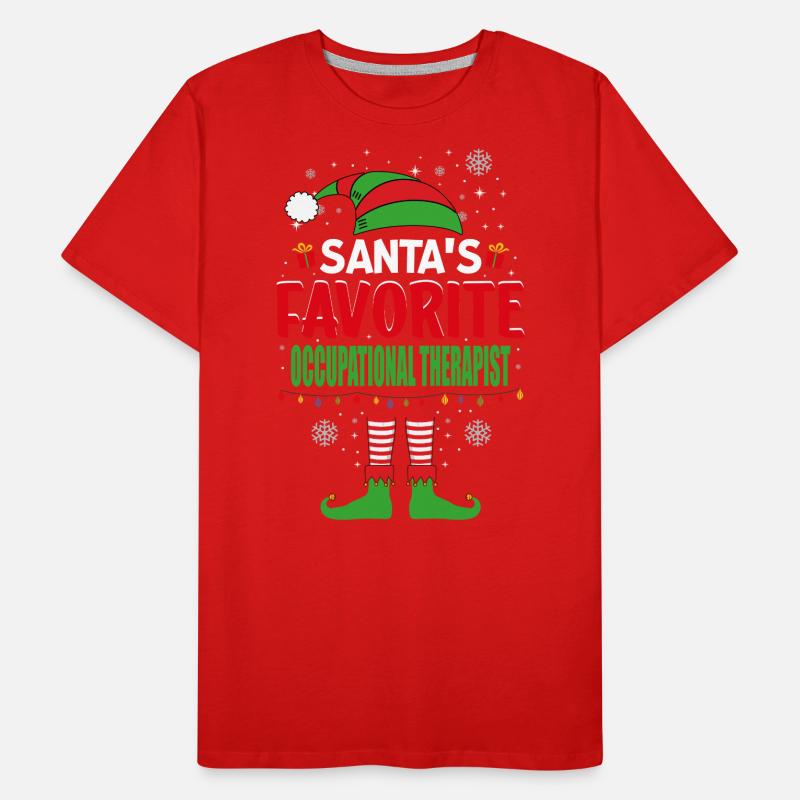 Elfe ergothérapeute préféré du Père Noël T-shirt bio Premium Homme