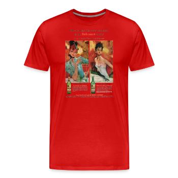 Dubonnet Vermouth - Retro French Ad Art Shirt - Men's Premium Organic T-Shirt - red - Front - Damien (186cm)