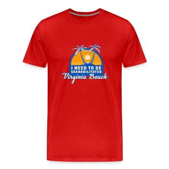 I Need To Be Seahabilitated Virginia Beach Summer - Männer Premium Bio T-Shirt - Rot - Vorne - Damien (186cm)