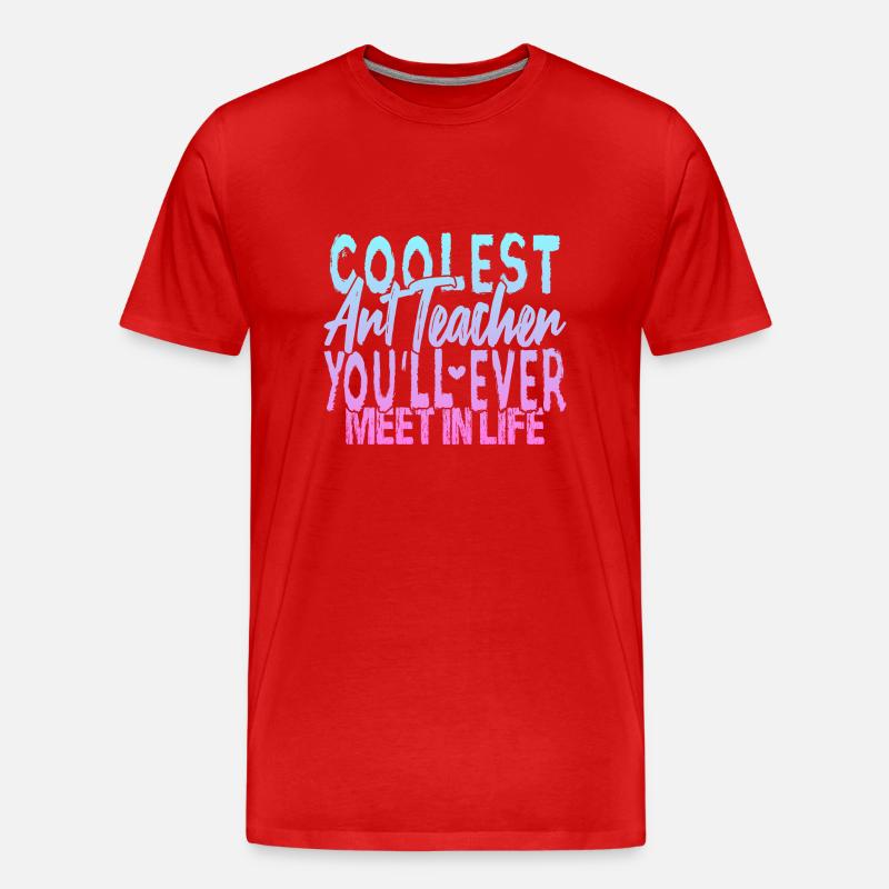 Der coolste Kunstlehrer - Männer Premium Bio T-Shirt - Rot