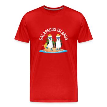 Galapagosinseln Blaufußtölpel Weihnachten - Männer Premium Bio T-Shirt - Rot - Vorne - Damien (186cm)