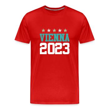 Vienne 2023 Vienne - T-shirt bio Premium Homme - rouge - Devant - Damien (186cm)