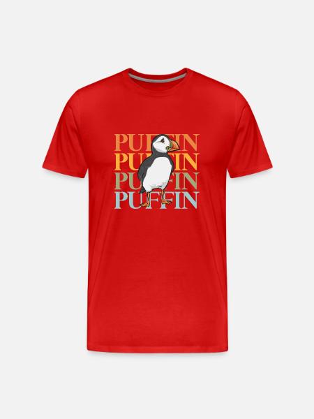 puffin, puffin, auks, lunde - Men's Premium Organic T-Shirt - red