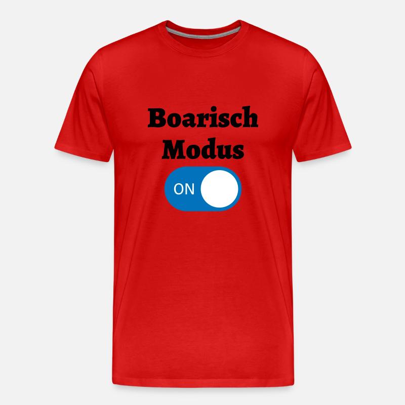 Boarisch Modus - bayerischer Spruch - Männer Premium Bio T-Shirt - Rot