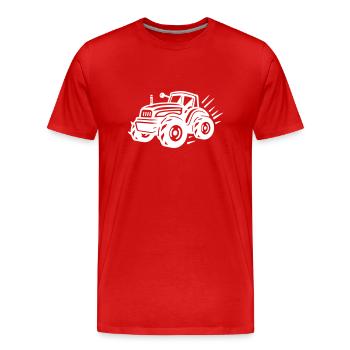 Tracteur Farmer Silhouette Trekker - T-shirt bio Premium Homme - rouge - Devant - Damien (186cm)