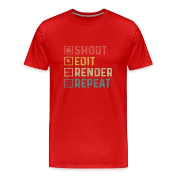 Video Editor Filmemacher Videofilmer - Männer Premium Bio T-Shirt - Rot - Vorne - Damien (186cm)