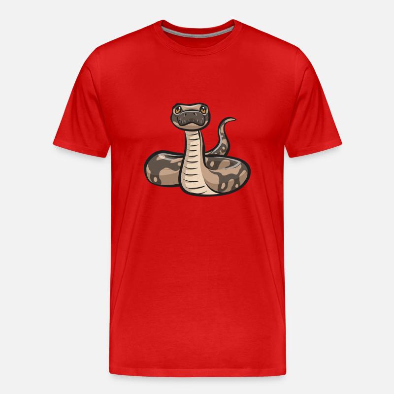 Ball Python Schlange Königspython - Männer Premium Bio T-Shirt - Rot