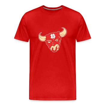 Bitcoin - T-shirt bio Premium Homme - rouge - Devant - Damien (186cm)