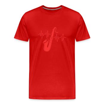 Saxophoniste saxophoniste - T-shirt bio Premium Homme - rouge - Devant - Damien (186cm)
