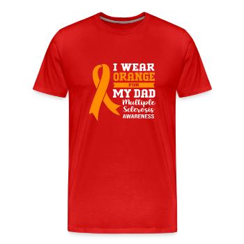Multiple Sclerosis MS - Men's Premium Organic T-Shirt - red - Front - Damien (186cm)