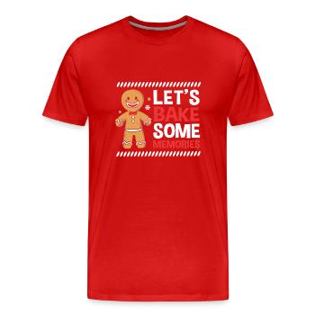 Gingerbread Man Gingerbread Heart Gingerbread Snacking - Men's Premium Organic T-Shirt - red - Front - Damien (186cm)