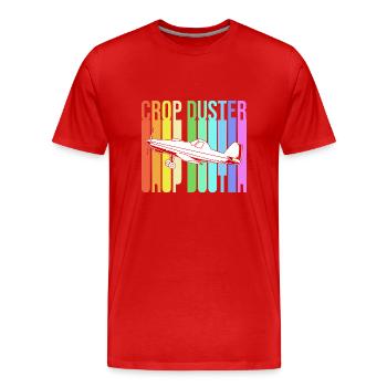 Crop Duster Airplane Pilot Gift - Men's Premium Organic T-Shirt - red - Front - Damien (186cm)