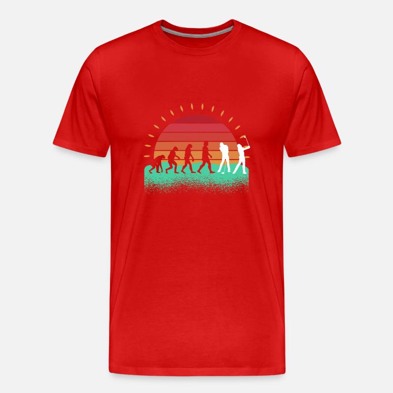 Golfspieler Evolution Golfer Golf - Männer Premium Bio T-Shirt - Rot
