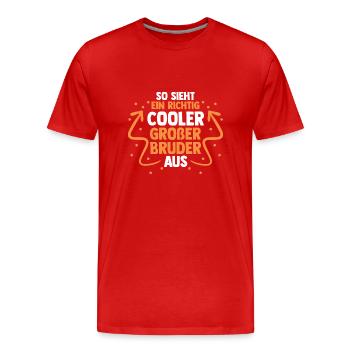 Geschwister Brüder Bruder - Männer Premium Bio T-Shirt - Rot - Vorne - Damien (186cm)