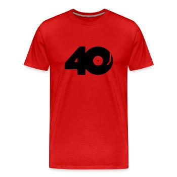 DJ 40 - T-shirt bio Premium Homme - rouge - Devant - Damien (186cm)