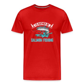 Salmon Fishing Salmon Angler - Men's Premium Organic T-Shirt - red - Front - Damien (186cm)