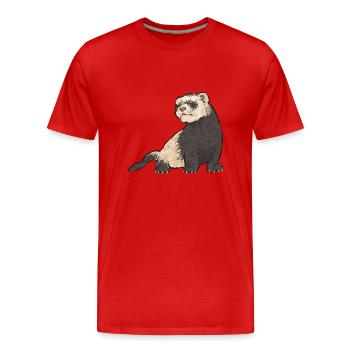 Furet, propriétaire de furet - T-shirt bio Premium Homme - rouge - Devant - Damien (186cm)
