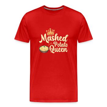 Purée de pommes de terre Purée de pommes de terre - T-shirt bio Premium Homme - rouge - Devant - Damien (186cm)