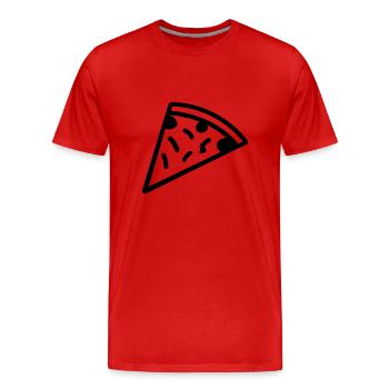Pizza slice - Men's Premium Organic T-Shirt - red - Front - Damien (186cm)
