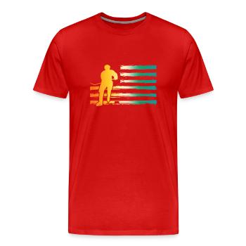 Joueurs de hockey sur glace Hockey sur glace - T-shirt bio Premium Homme - rouge - Devant - Damien (186cm)