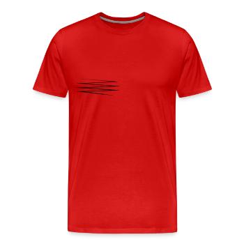 Un un escrocs dents un mord chien 1c - T-shirt bio Premium Homme - rouge - Devant - Damien (186cm)