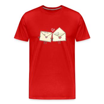 letters dear couple couple dear Valentine's Day - Men's Premium Organic T-Shirt - red - Front - Damien (186cm)