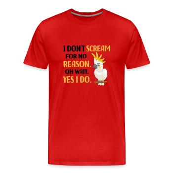 Kakadu Liebhaber - Männer Premium Bio T-Shirt - Rot - Vorne - Damien (186cm)