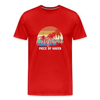 California Piece Of Haven État américain d’Amérique kalifo - T-shirt bio Premium Homme - rouge - Devant - Damien (186cm)