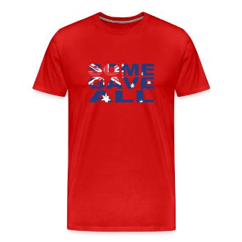 SOME GAVE ALL - Men's Premium Organic T-Shirt - red - Front - Damien (186cm)