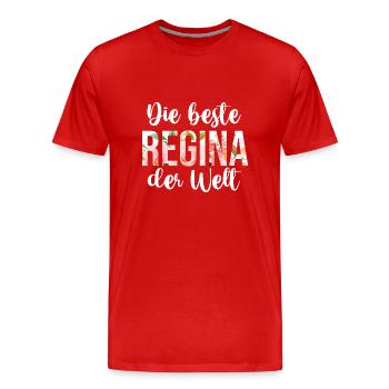 Vorname Regina - Männer Premium Bio T-Shirt - Rot - Vorne - Damien (186cm)