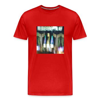 Berlin bei Nacht - Männer Premium Bio T-Shirt - Rot - Vorne - Damien (186cm)