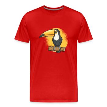Tukan Vogel Regenwald - Männer Premium Bio T-Shirt - Rot - Vorne - Damien (186cm)