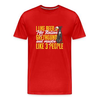 Lévrier italien Greyhound Chiens - T-shirt bio Premium Homme - rouge - Devant - Damien (186cm)