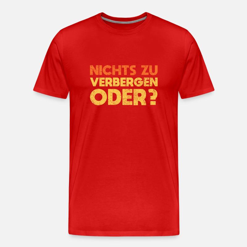 Nichts Zu Verbergen, Oder? - Männer Premium Bio T-Shirt - Rot
