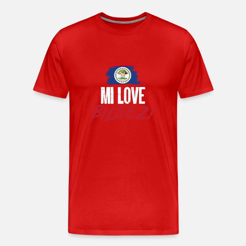 Belize Flagge Belizer - Männer Premium Bio T-Shirt - Rot