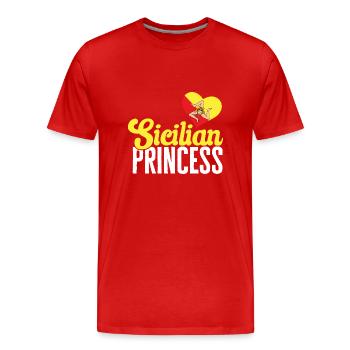 Sicile Drapeau Italie Sicile - T-shirt bio Premium Homme - rouge - Devant - Damien (186cm)