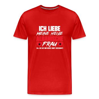Albanische Flagge Albanischer Adler Shqiponja - Männer Premium Bio T-Shirt - Rot - Vorne - Damien (186cm)