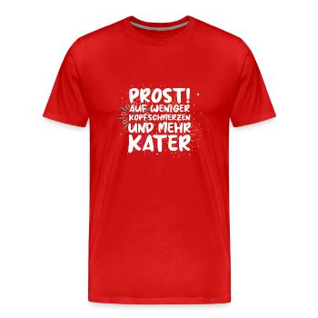 Neujahr Feuerwerk Silvester - Männer Premium Bio T-Shirt - Rot - Vorne - Damien (186cm)