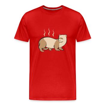 Furet, propriétaire de furet - T-shirt bio Premium Homme - rouge - Devant - Damien (186cm)
