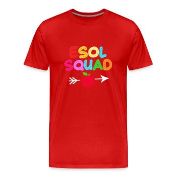 Professeur d’anglais Professeur d’anglais - T-shirt bio Premium Homme - rouge - Devant - Damien (186cm)