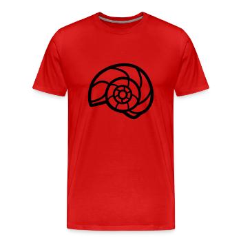 Muschel - Männer Premium Bio T-Shirt - Rot - Vorne - Damien (186cm)