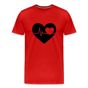 heartbeat - Men's Premium Organic T-Shirt - red - Front - Damien (186cm)